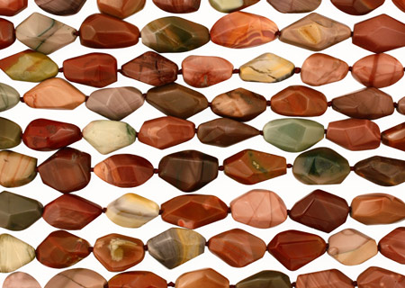 Imperial Jasper Faceted Nugget 16-26x12-15mm
