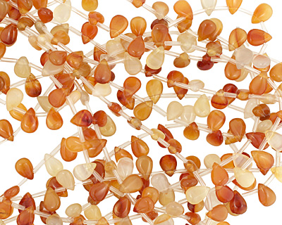Carnelian (natural) Flat Teardrop 6x9-10mm