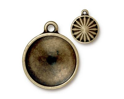 TierraCast Antique Brass (plated) Faceted Drop 21x25mm