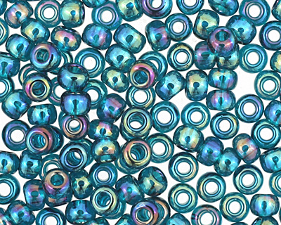 TOHO Transparent Rainbow Teal Round 11/0 Seed Bead
