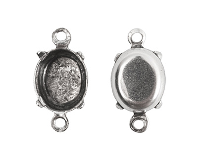 Nunn Design Antique Silver (plated) Oval Prong Setting 16x9mm