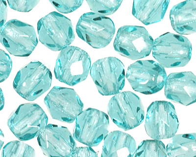 Czech Fire Polished Glass Light Teal Round 3mm
