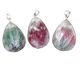 Rainbow Fluorite Teardrop Wrapped w/ Bail Pendant 25-28x47-50mm