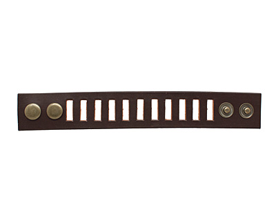 Brown Leather Ladder Cuff 1 3/8