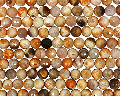 Amber Fire Agate Faceted Round 12mm