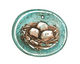 Humble Beads Polymer Clay Teal Sweet Nest Pendant 31x25mm