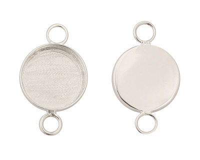 Silver (plated) Circle Bezel Link 19mm