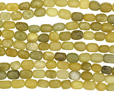 Olive Jade Tumbled Nugget 10-12x8-9mm