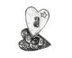 Green Girl Pewter Locked Heart Button 17x23mm