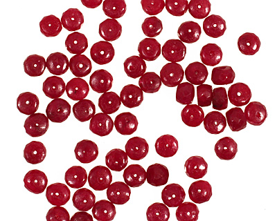 Ruby (color enhanced) Faceted Rondelle 4.5-5mm