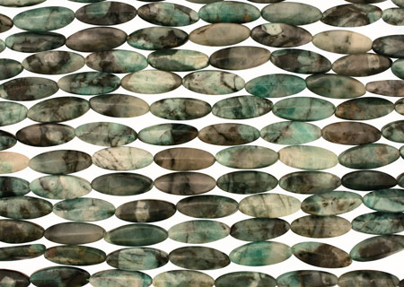 Emerald (rough cut) Ridged Oval 25x10mm