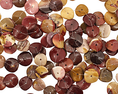 Mookaite Wavy Button 3x14-15mm