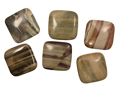 Silver Creek Jasper Puff Square 40mm