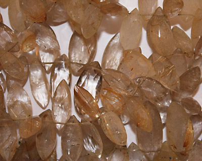 Rutilated Quartz Faceted Spear Drops 7-10x14-24mm