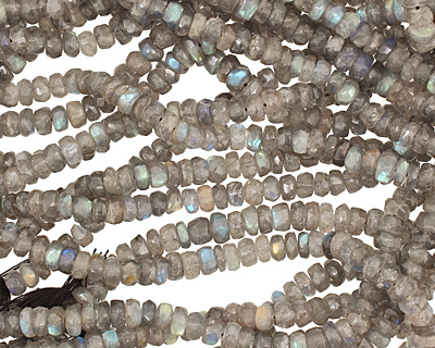 Labradorite Faceted Irregular Rondelle 5-6mm
