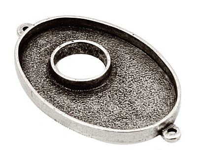 Nunn Design Antique Silver (plated) Grande Oval Bezel Toggle Link 47x28mm