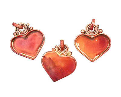 Patricia Healey Copper Small Heart Bezel Pendant 26x29mm