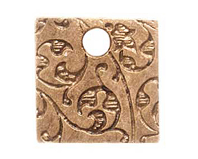 Nunn Design Antique Gold (plated) Mini Square Crown Tag 13mm