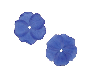 Matte Sapphire Lucite Buttercup Flower 4x14mm