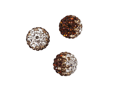 Topaz/Crystal Ombre Pave Round 10mm (1.5mm hole)