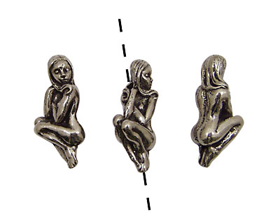 Green Girl Pewter Naked Lady 30x14mm