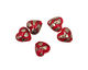 Grace Lampwork Regal Red Metallic Heart 19-20mm