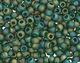 TOHO Transparent Rainbow Frosted Green Emerald Round 11/0 Seed Bead