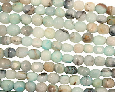 Peruvian Blue Opal (enhanced) Tumbled Nuggets 10-15x8-12mm