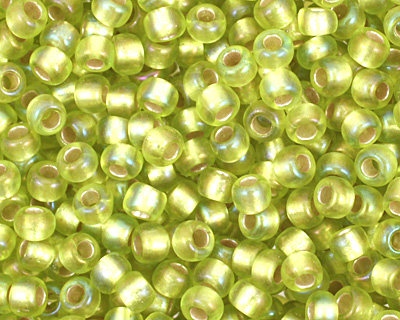 TOHO Rainbow Lime Green (with Frosted Silver Lining) Round 11/0 Seed Bead