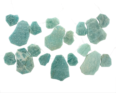 Brazil Amazonite Freeform Slabs - 2 small & 1 large piece