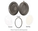 Gunmetal Oval Scalloped Shell w/Cab Setting Heirloom Locket 48x64mm