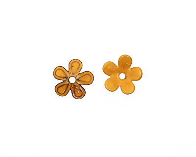 C-Koop Enameled Metal Dark Mustard 5 Petal 15mm