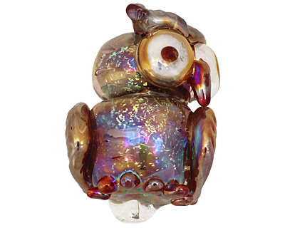Unicorne Beads Tahitian Vanilla Owl 23x19mm