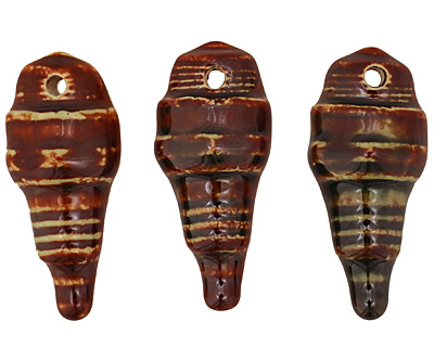Earthenwood Studio Ceramic Rusty Engine Spark Plug Pendant 18x41mm