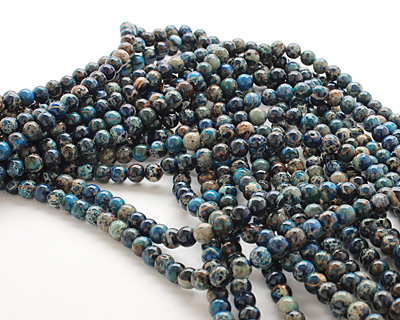 Midnight Blue Impression Jasper Round 6mm