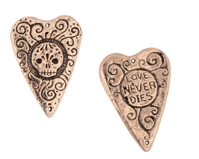 Green Girl Pewter Love Never Dies 28x19mm