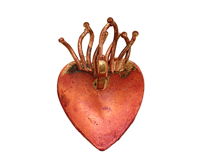 Patricia Healey Copper Flaming Heart Pendant 18x28mm