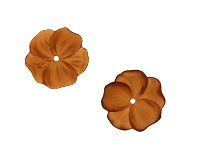 Matte Smoky Topaz Lucite Buttercup Flower 4x14mm