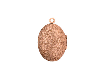 Antique Copper (plated) Oval Filigree Heirloom Locket 17x25mm