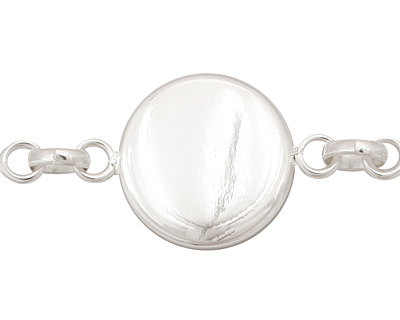 Silver (plated) Circle Bezel Link Bracelet 19mm