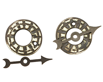 Earthenwood Studio Ceramic Time Wheel Toggle Clasp 27-28mm, 37mm bar