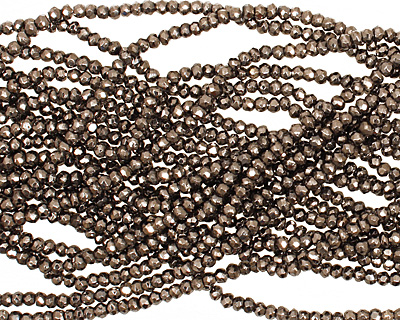 Golden Pyrite (silver tone) Faceted Rondelle 3mm