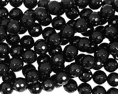 Black Onyx Faceted Round 14mm