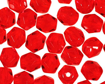 Czech Fire Polished Glass Siam Ruby Round 4mm