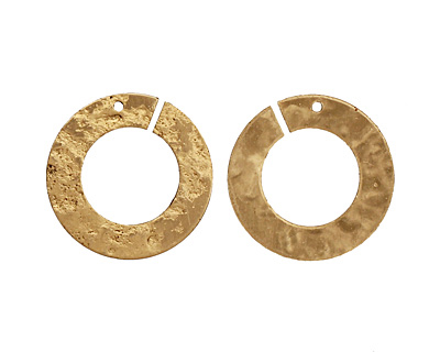 Brass Textured Ring Connector 22mm