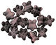 Czech Glass Black Cherry 2-Hole Flower 11x13mm