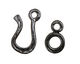 Gunmetal Hammered Simple Hook & Eye Clasp 32x12mm