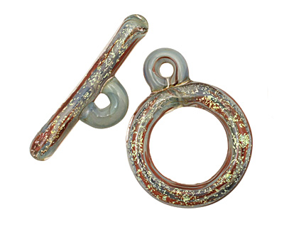 Grace Lampwork Eucalyptus Toggle Clasp 25-26x31-32, 39-40mm bar