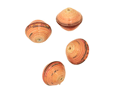 African Paper (orange, mocha) Bicone 14-15x16-17mm