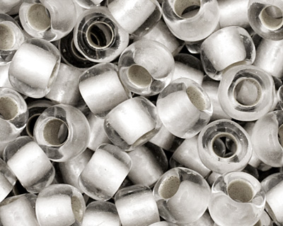 TOHO Crystal (with Frosted Silver Lining) Round 6/0 Seed Bead